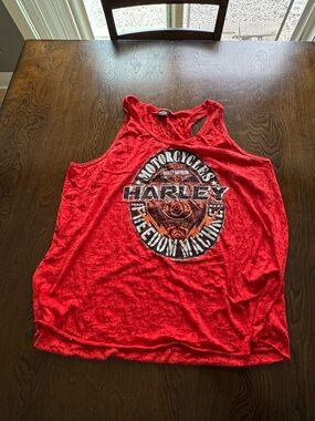Harley-Davidson Red Women's Tank Top with Graphic Logo